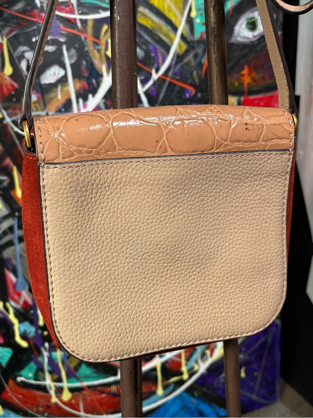 Tory Burch McGraw Croc Leather Crossbody Bag